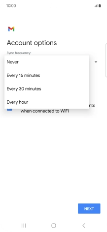 Press the required setting.