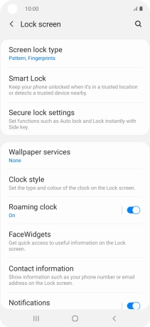 Press Screen lock type and key in the additional phone lock code.
