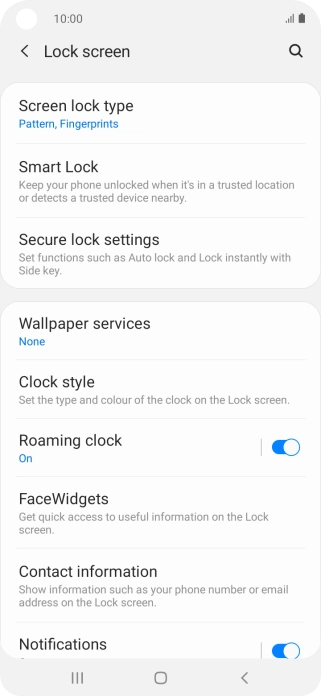Press Screen lock type and key in the additional phone lock code.