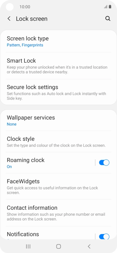 Press Screen lock type and key in the additional phone lock code.