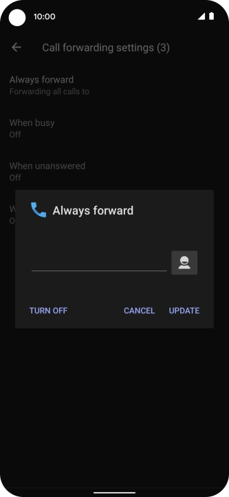 Press TURN OFF.