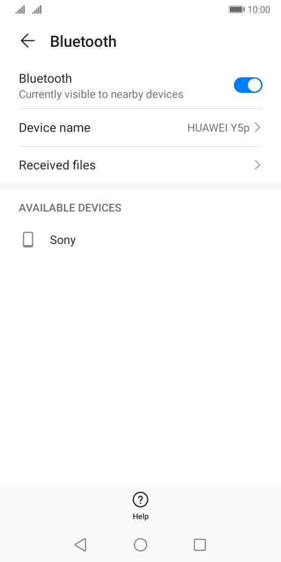Press the required Bluetooth device and follow the instructions on the screen to pair the device with your phone.