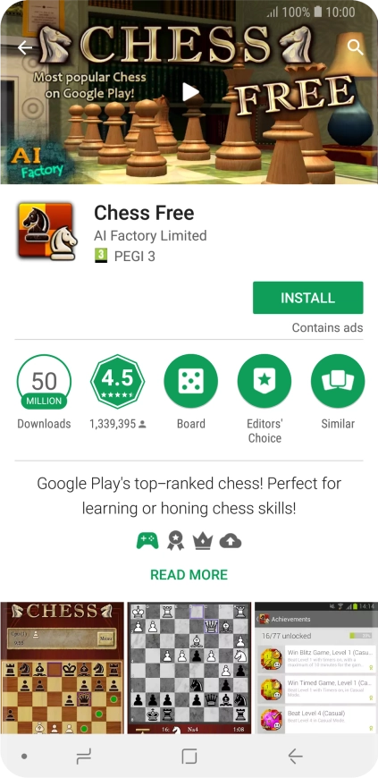 Press INSTALL and follow the instructions on the screen to install the app. Press INSTALL and follow the instructions on the screen to install the app.