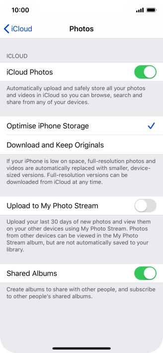 Press the indicator next to 