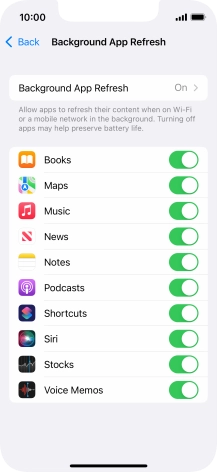 Press Background App Refresh.