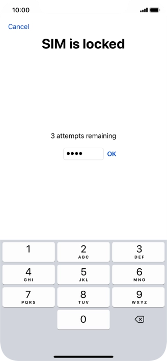 If your SIM is locked, key in your PIN and press OK.