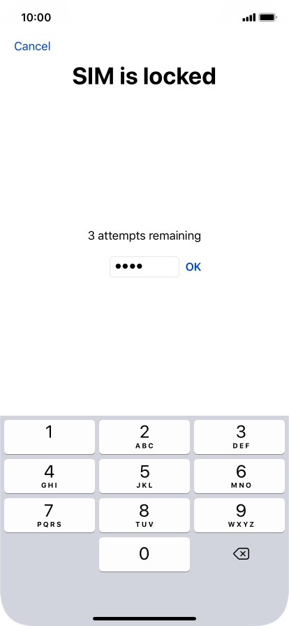 If your SIM is locked, key in your PIN and press OK.