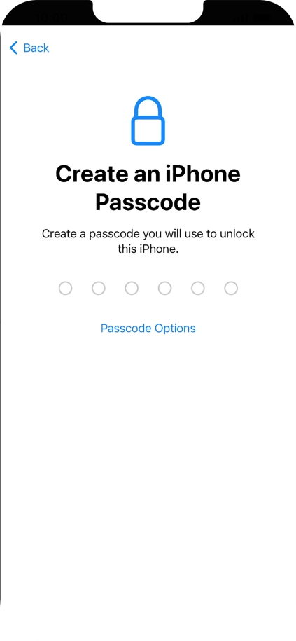 Press Passcode Options.