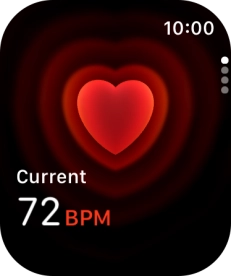 Your current heart rate is displayed below Current.