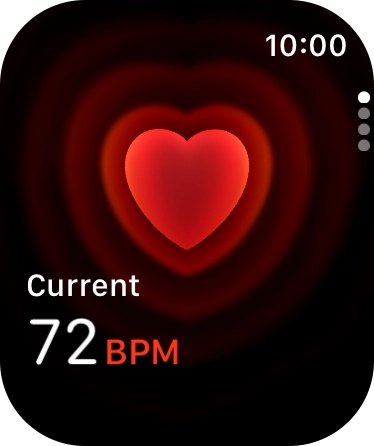 Your current heart rate is displayed below Current.