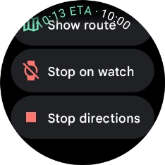 Press Stop directions.