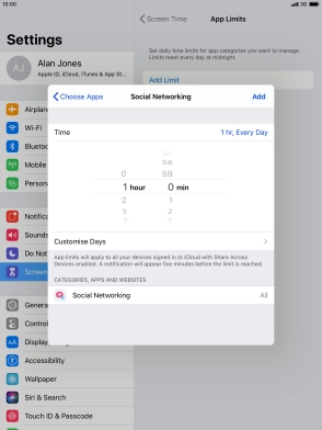Press Customise Days.