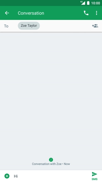 Press the send icon when you've finished your text message.