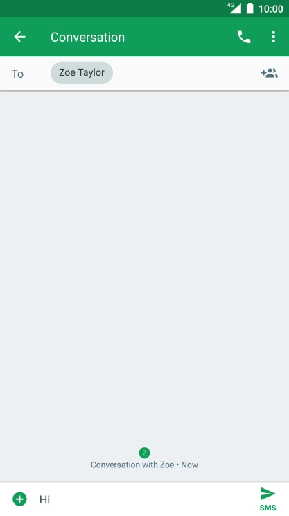 Press the send icon when you've finished your text message.