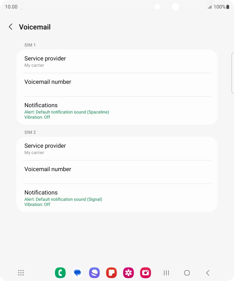 Press Voicemail number.
