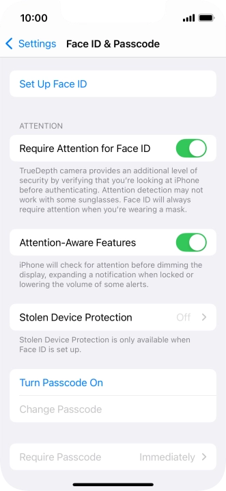 Press Set Up Face ID.