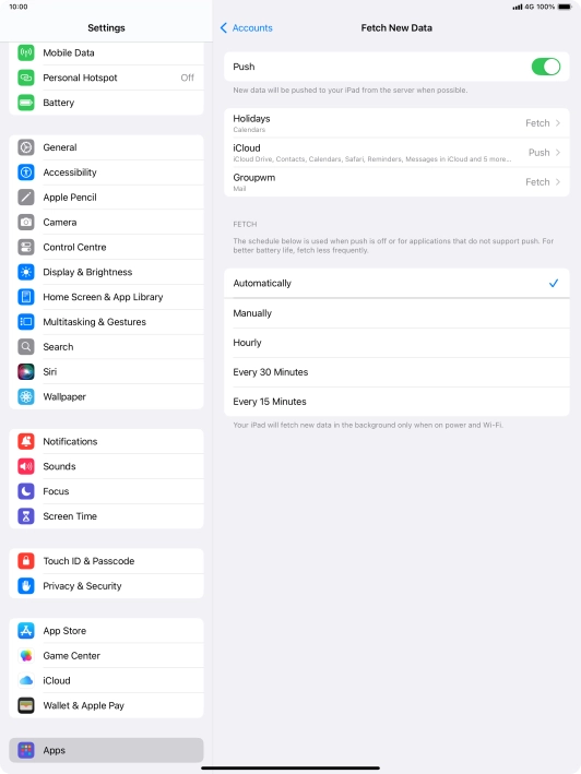 Press the indicator next to 