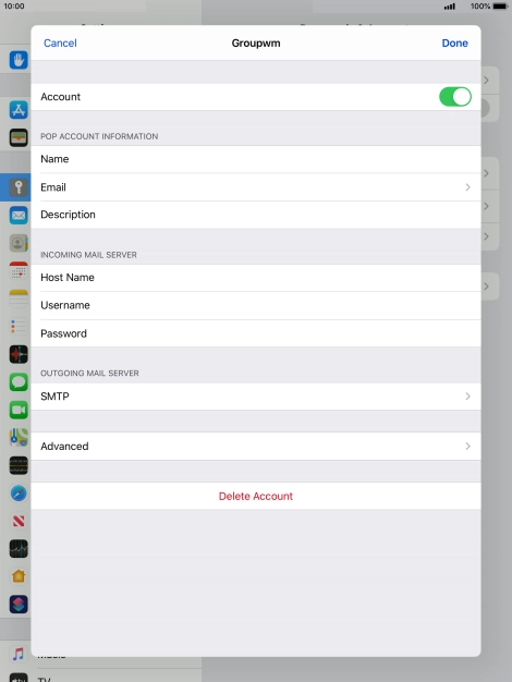Press SMTP. Press SMTP.