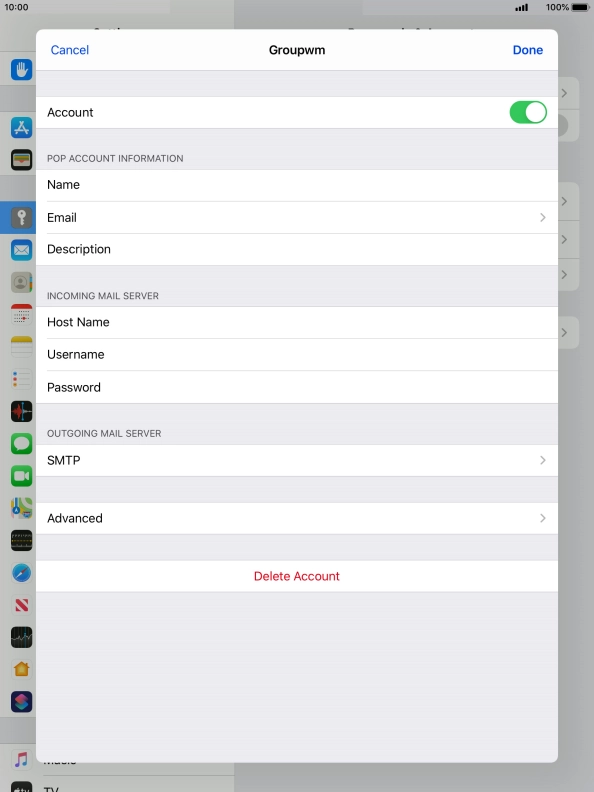 Press SMTP. Press SMTP.
