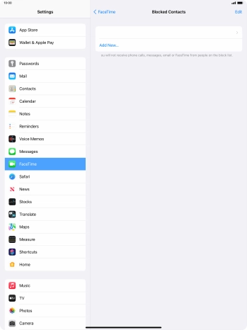 Press Add New... and follow the instructions on the screen to block a contact.