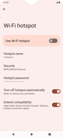 Press Hotspot name and key in the required name for the Wi-Fi hotspot.