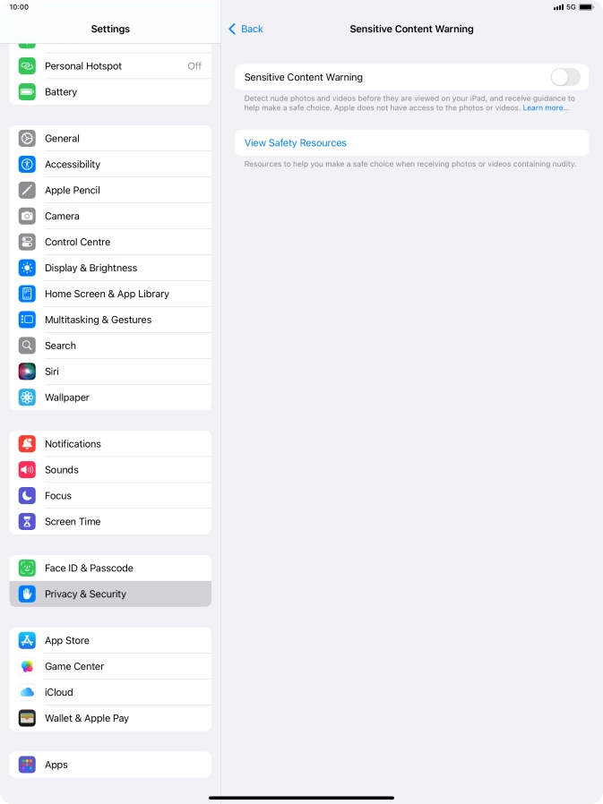 Press the indicator next to 