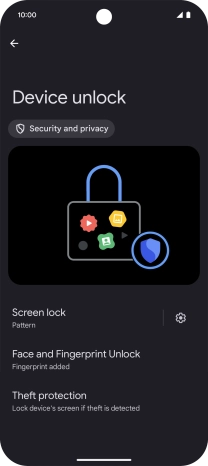 Press Screen lock and key in the additional phone lock code you created earlier.
