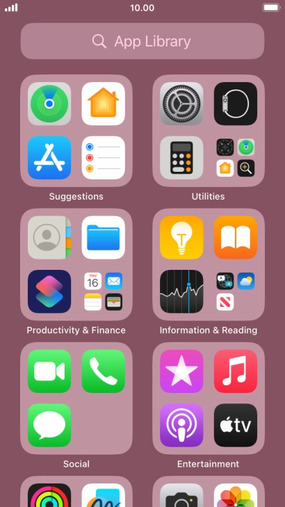 Press the required app.