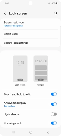 Press Screen lock type and key in the additional phone lock code you created earlier.