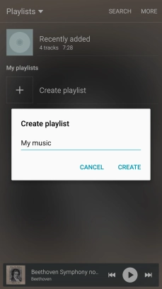 Key in a name for the playlist and press CREATE.