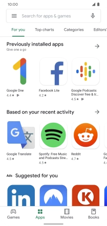 Press the search field.