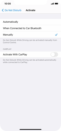 Press the required setting. Press the required setting.