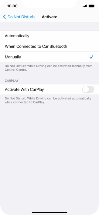 Press the required setting. Press the required setting.