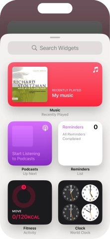 Press the required widget.