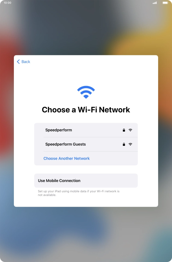 Press the required Wi-Fi network.