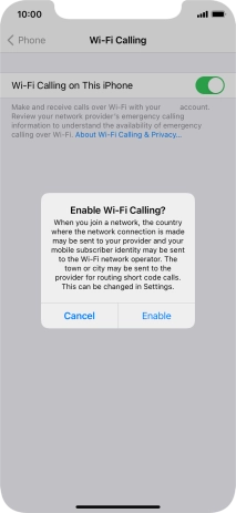 If you turn on the function, press Enable.