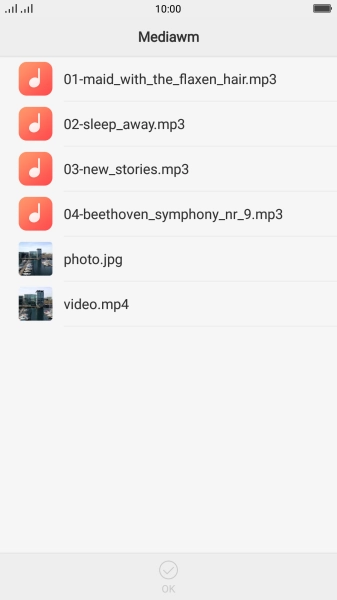 Press the required file.