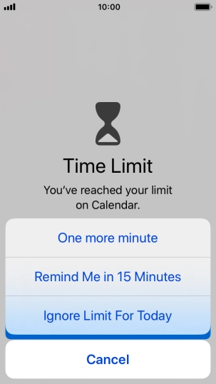 Press the required setting.