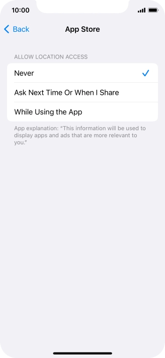 Press the required setting to turn the function on or off.