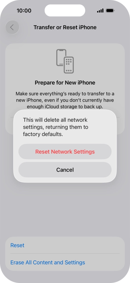 Press Reset Network Settings.