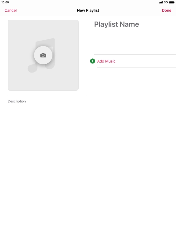 Press the text input field and key in a name for the playlist.