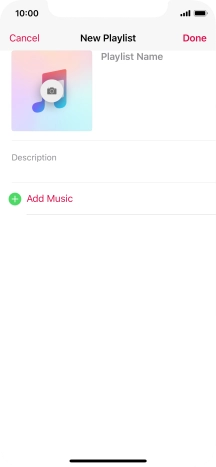Press the text input field and key in a name for the playlist.