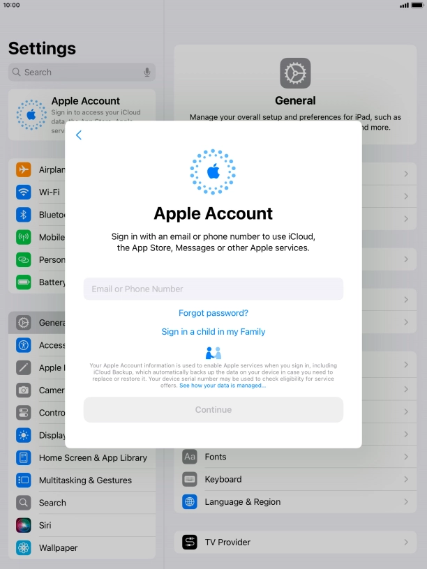 Press Email or Phone Number and key in the username for your Apple ID.