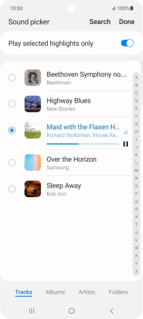 Once you've found a ring tone you like, press Done.