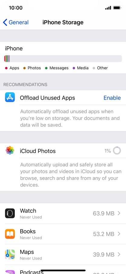 Press the required app.