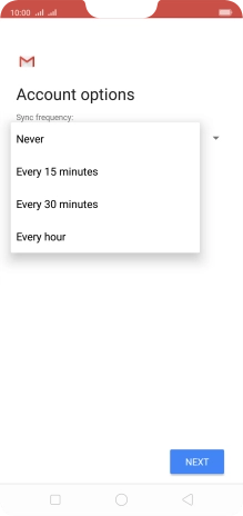 Press the required setting.