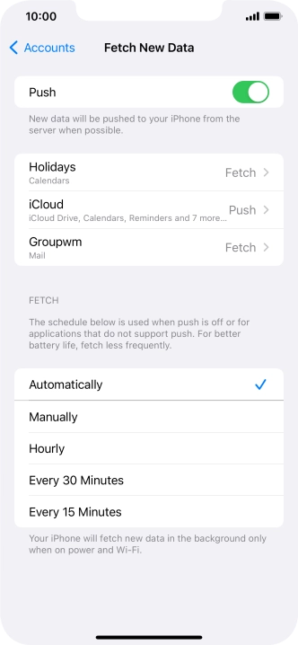 Press the indicator next to 