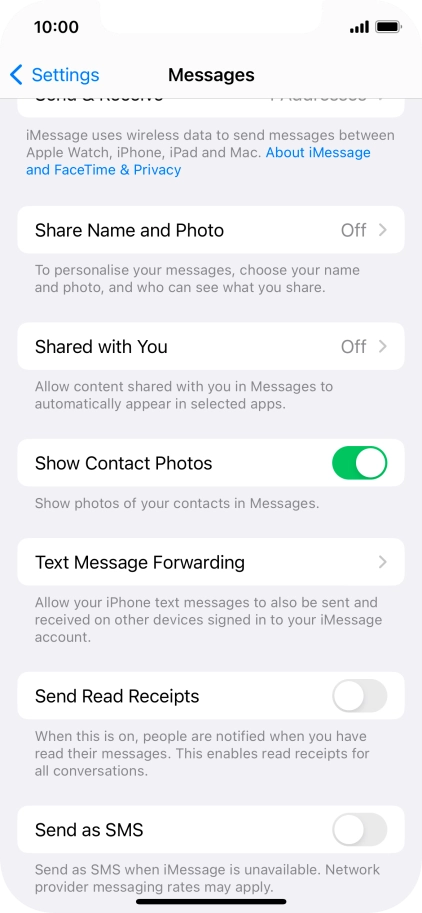 Press the indicator next to 