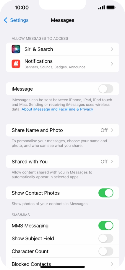 Press the indicator next to 