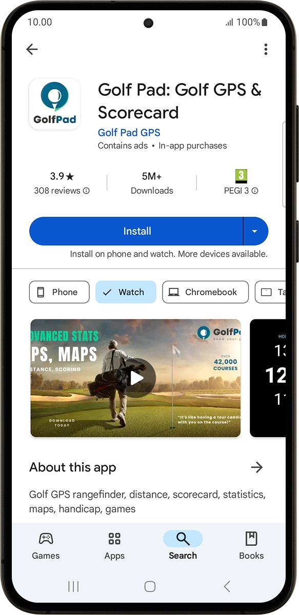 On your phone: Press Install and follow the instructions on the screen to install the app.